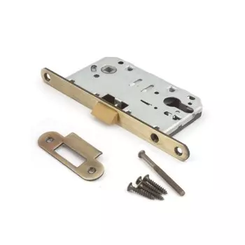 Замок врезной Apecs 5300-P-CR, пластик. защелка, без ц/м, м/о 85 мм, б/руч, бронза