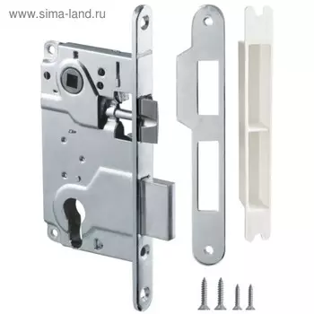 Замок врезной Armadillo LH 25-50 CP BOX , под ц/м,1 ригель+защёлка, о/п, цвет хром