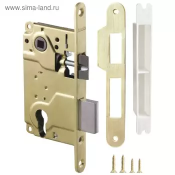 Замок врезной Armadillo LH 25-50 SG BOX, под ц/м,1 ригель+защёлка, о/п, цвет мат. золото