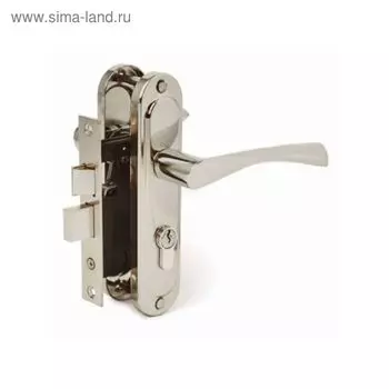 Замок врезной Avers 0823/60-Ni, с ручкой, цвет никель