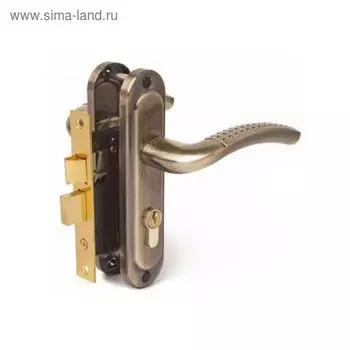 Замок врезной Avers 0827/60-AB, с ручкой, цвет бронза