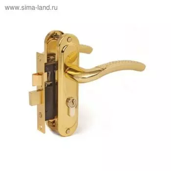 Замок врезной Avers 0827/60-G, с ручкой, цвет золото