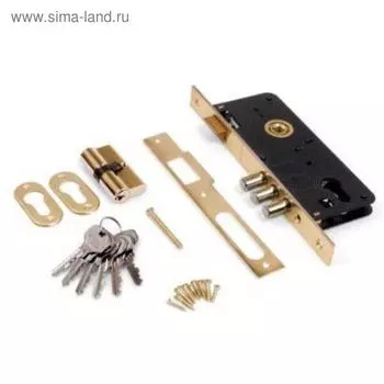 Замок врезной б/руч. Апекс 2200/60-G, цвет золото, м/о 85 мм