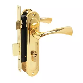 Замок врезной БУЛАТ ЗВ4-1.70.03.05 НОМОС, с ручками, 5 перфорированных ключей, цвет золото