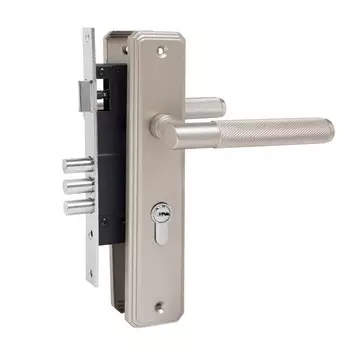 Замок врезной БУЛАТ ЗВ4-3.70.02.08 ФЕРОНА, с ручками, 5 перфорированных ключей, матовый никель 102