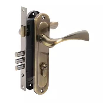 Замок врезной БУЛАТ ЗВ4-3.70.03.01 НОМОС, с ручками, 5 перфорированных ключей, цвет бронза