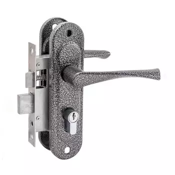 Замок врезной Д-град Зенит ЗВ4-50.01, с ручками, цвет серебро