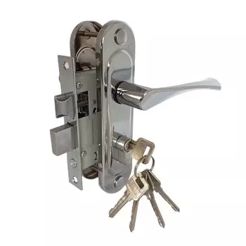 Замок врезной Д-град Зенит ЗВ4-50.01, с ручками, цвет хром