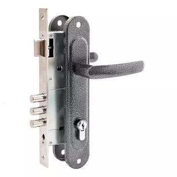 Замок врезной Д-град Зенит ЗВ4-85.3-02, с ручками, цвет серебро