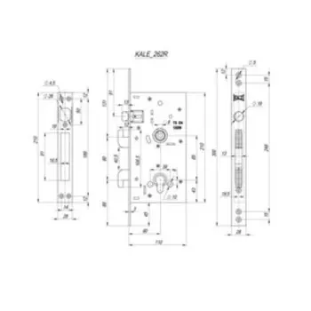 Замок врезной KALE 262R w/b, под ц/м, цвет хром