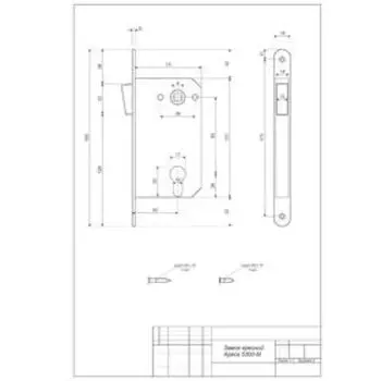 Замок врезной магнитный Apecs 5300-M-AB, без ц/м, м/о 85 мм, б/ручки, цвет бронза