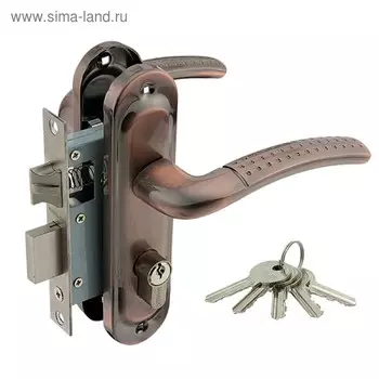 Замок врезной MARLOK 50/LA02-ЦМ70, межосевое 50 мм ключ/ключ AC, цвет медь