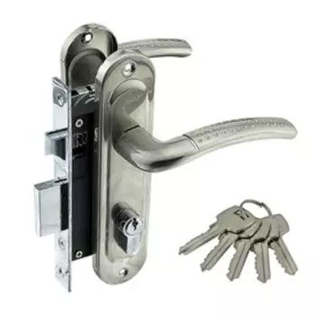 Замок врезной MARLOK 61/LA02, межосевое 61.5 мм, цвет никель