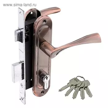 Замок врезной MARLOK 70/L76, межосевое 70 мм, цвет медь