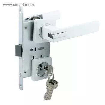 Замок врезной MARLOK 85/5291-ЦМ60, межосевое 85 мм (Тип 4), цвет глянцевый белый