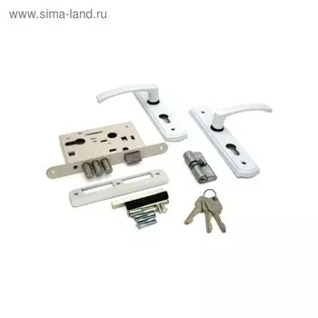 Замок врезной "Могилев" ЗВ 4-1-8-03, с ручкой, цвет белый