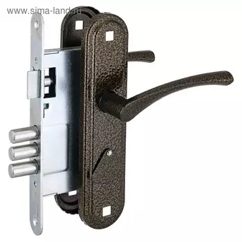 Замок врезной «Омега» Д-град ЗВ9.1-01, с ручками, м/о 67, цвет бронза