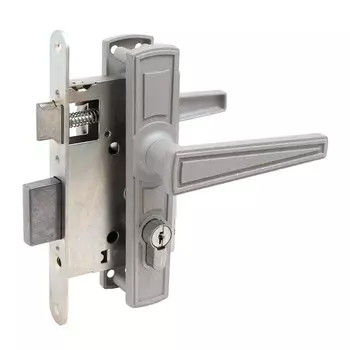 Замок врезной Птимаш ЗВ4-3.01, с ручками, цвет титан