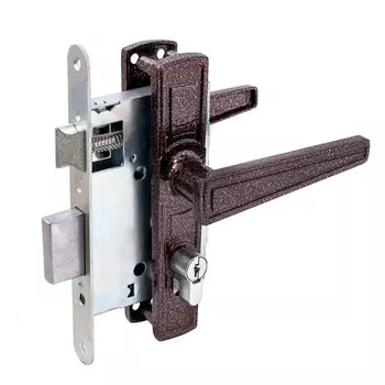 Замок врезной Птимаш ЗВ4-3.01, с ручками, цвет медь