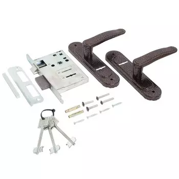 Замок врезной Птимаш ЗВ9-4.03, с ручками, цвет медь