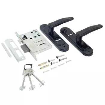 Замок врезной Птимаш ЗВ9-4.03, с ручками, цвет синий муар