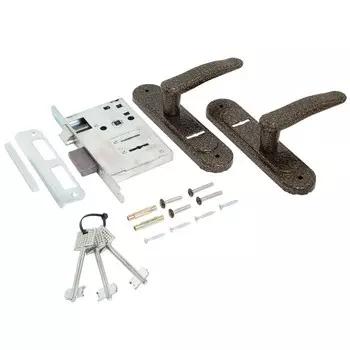 Замок врезной Птимаш ЗВ9-4.03, с ручками, цвет бронза