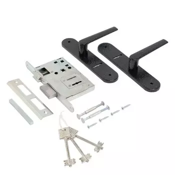 Замок врезной Птимаш ЗВ9-4.08, с ручками, цвет зеленый муар