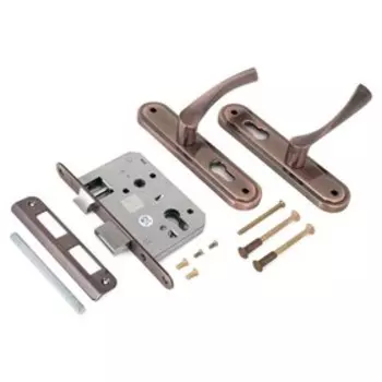 Замок врезной с/руч. "Апекс" 1623 АС, цвет медь, без ц/м, б/о, м/о 55 мм