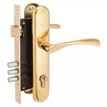 Замок врезной с ручками «АЛЛЮР» 0203 GP, латунь