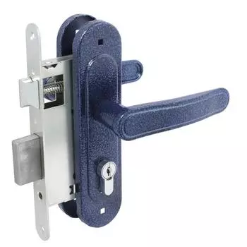 Замок врезной с ручками "Птимаш" ЗВ4-3.03, м/о 55, цвет синий муар