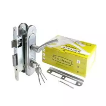 Замок врезной с ручками «Птимаш» ЗВ4-3.07 (ЗВ4-0623), м/о 55, цвет хром