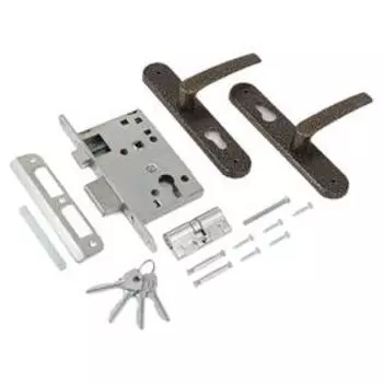 Замок врезной с ручками «Птимаш» ЗВ4-3.08, ЗВ4-1.55, м/о 55, цвет бронза