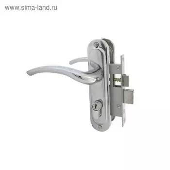 Замок врезной "СТАНДАРТ" Россия 132/50 CP, с ручкой, цвет хром