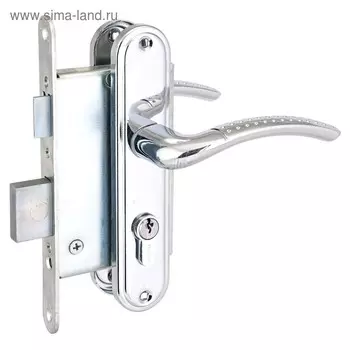 Замок врезной "СТАНДАРТ" Россия ЗВ4-7.03С, с ручками, цвет хром