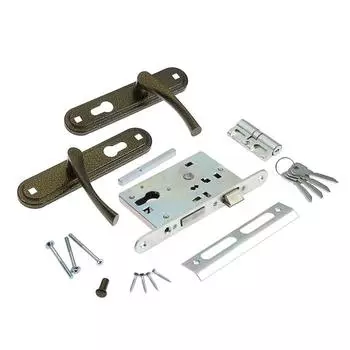 Замок врезной «СТАНДАРТ» ЗВ4-3.07С, с ручкой, цвет бронза