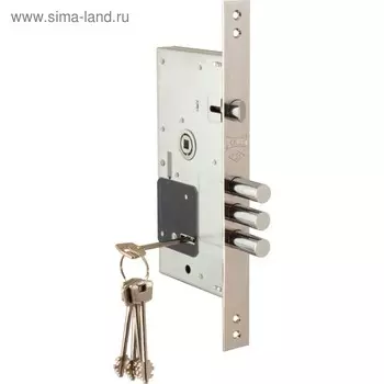 Замок врезной сувальдный KALE 252/RL, 5 ключей, цвет хром