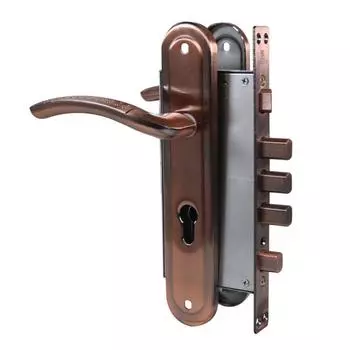 Замок врезной тяж "АЛЛЮР" ЗВ4-0526 AC-L, без ц/м с ручками, цвет медь