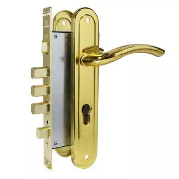 Замок врезной тяж "АЛЛЮР" ЗВ4-0526 GP-R, без ц/м с/руч., цвет золото