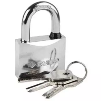 Замок "ЗУБР ЭКСПЕРТ" навесной, стальной корпус, классическая форма, закаленная дужка, 50 мм 545726