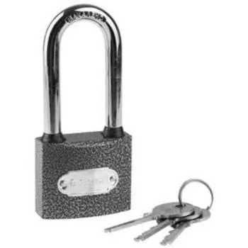 Замок "ЗУБР МАСТЕР" навесной, металлический корпус, удлиненная закаленная дужка, 50 мм