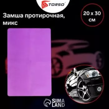 Замша протирочная TORSO 2030 см, МИКС