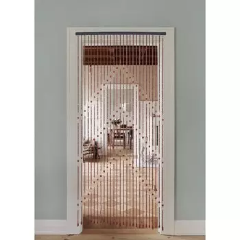 Занавеска декоративная деревянная «Волны», 90×175 см, 27 нитей