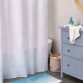 Занавеска для ванной комнаты тканевая, 180х200 см, цвет белый