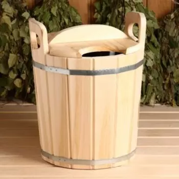 Запарник-ведро из липы, 12 л, нержавеющая вставка, с крышкой, "Добропаровъ"