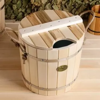 Запарник из липы, 12л, оцинкованная вставка, с крышкой, "Добропаровъ"