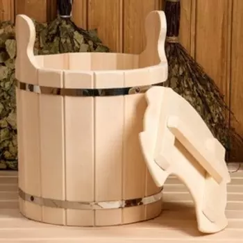 Запарник из липы, 15 л, с крышкой