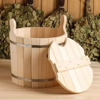 Запарник - ведро для бани и сауны, 15 л, липа, с крышкой, «Добропаровъ»