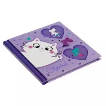 Записная книжка, 105 x 105 мм, 48 листов, "Кошки-мышки", твёрдая обложка, глянцевая ламинация, тиснение фольгой