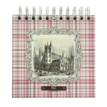 Записная книжка 15 х 15 см, 56 листов "Замок", твёрдая обложка, тиснение фольгой, с алфавитной вырубкой