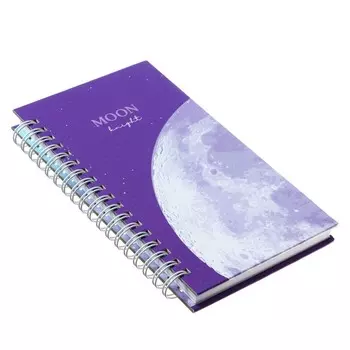 Записная книжка 96 листов А6 на гребне MESHU "Moon light", твердая обложка, матовая ламинация, выборочный УФ-лак